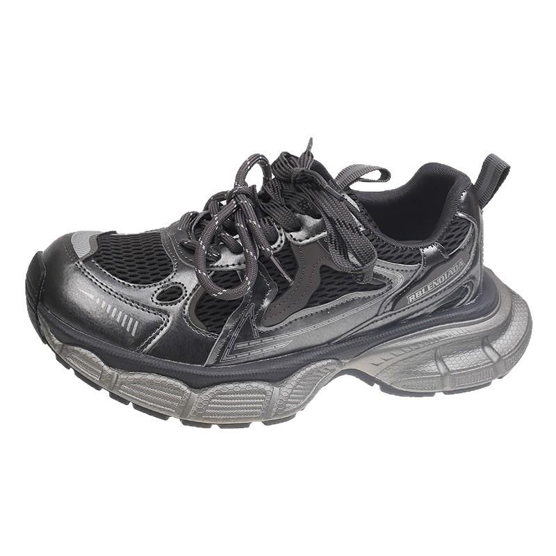 Europäische Station Kontrastfarben Spleißung Dicksohlige Atmungsaktive Dad Schuhe Damen 2025 Neu Kleine Höhe und Dünnheit Sportschuhe