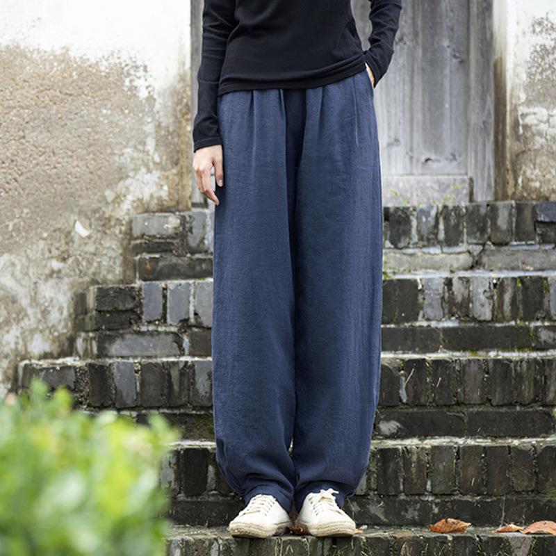 Women's Winter Slimming Quilted Linen Lantern Pants - Thickened Warm Casual Long Pants