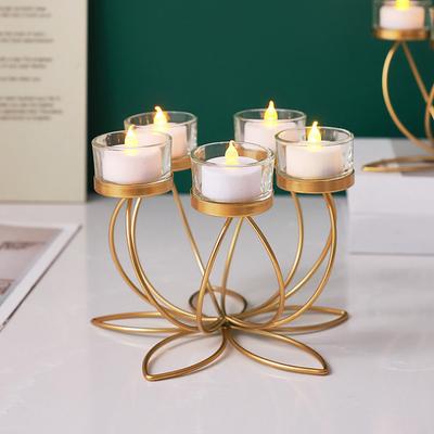 1/3/4/5-Candle Iron Candle Holder Decorative Tabletop Candlestick Holder Stand for Wedding Event Mantel Kitchen Dining Table Decor
