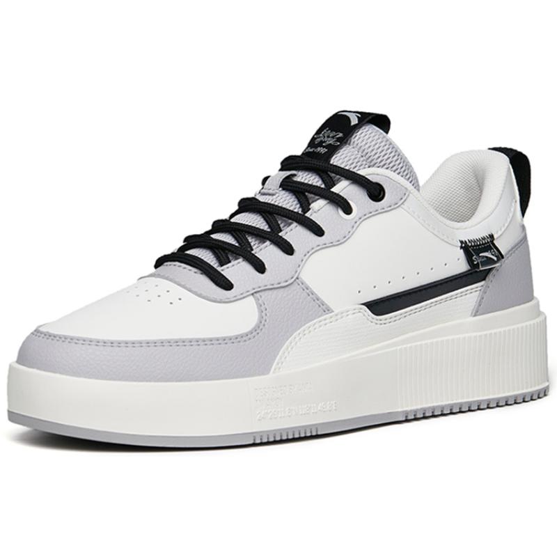 Anta Life Collection Anti-Slip Wear-Resistant Low-Top Skateboard Shoes White Gray Sneakers 912228012-2