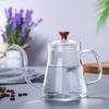 Coffee Pour-over Pot High Borosilicate Glass Coffee Pot Heat-resistant Wooden Handle Transparent Hot Water Kettle