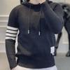 Autumn/Winter 2023 Men's Fashion Trend: Three-Bar Hooded Knitted Sweater