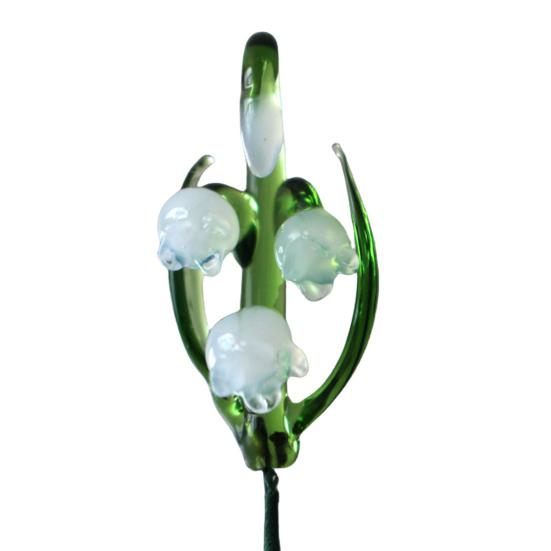 Ručně foukaná skleněná květinová dekorace s drátěným stonkem, ručně vyráběná figurka s barevnou glazurou, květinová váza, ozdoba do domácího obývacího pokoje, na kancelářský stůl