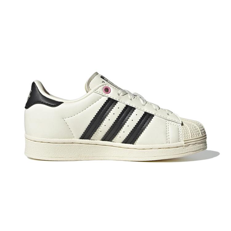 Adidas Originals SUPERSTAR C Comfortable Abrasion Resistant Low top Skateboard Shoes Beige Children Aged 3 7 Years Old GZ1754