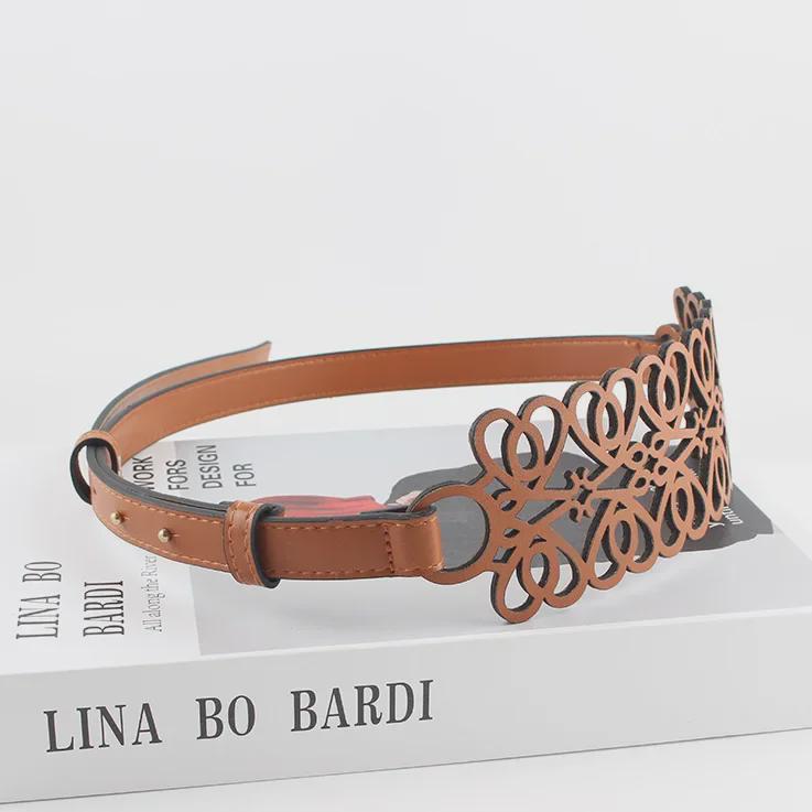 Ceinture fine noire ajustable pour femme avec ceinture et robe