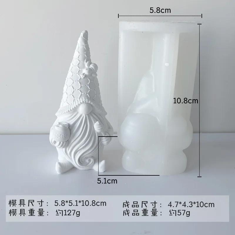 3d Dwarf Silicone Candle Mold Cute Santa Claus Portrait Crafts Resin Plaster Soap Molds Diy Chocolate Baking Tools Home Gifts
