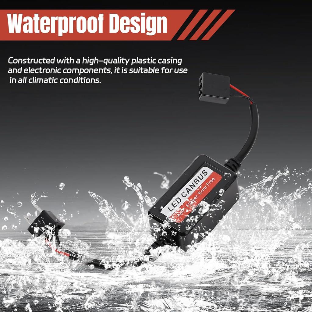 2PCS H7 LED Bulb Decoder, H7 LED Light CANbus Decoder Anti Flicker Harness, Resistor Decoders Error Free Adapter, Fix Headlights Fog Light DRL Error