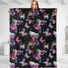 Colorful Butterfly Pattern Digitalprinted Polyester Bedroom Velvet Flannel Cover Blanket Fleece Soft Cover Blankets for Beds