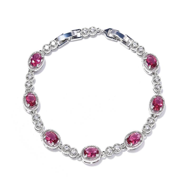 Korean Version of Caibao Bracelet Yellow Crystal Rectangular Light Luxury Pure Handmade Inlaid Geometric Colored Zircon