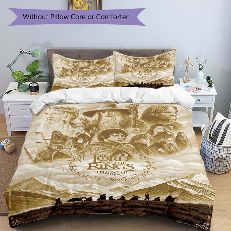 3pcs Lord of the Rings Cover Set, Bedding Set, Soft Comfortable Duvet Cover, For Bedroom, Guest Room (1*Duvet Cover + 2*Pillowcases, Without