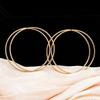 2026 New Double Circles Women's Hanging Earrings Gold Color Metal Hollow Round Dangle Earrings Punk Personality Ear Jewelry