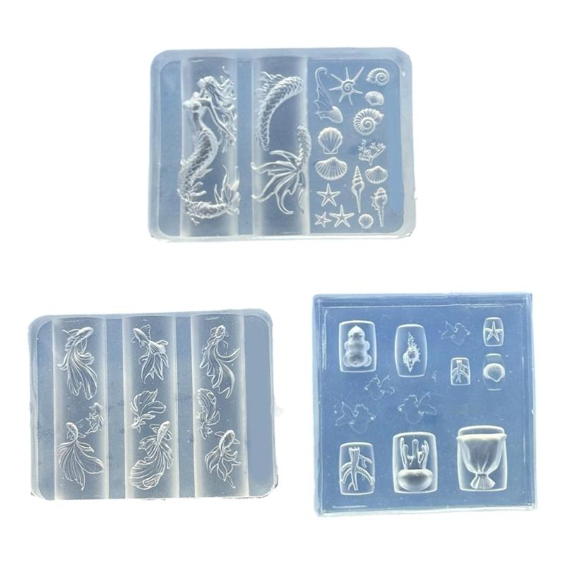 Künstlerische Silikon-Nagelgießform mit Ozeanisch inspiriertem Musterverfahren zur Herstellung von dekorativem Schmuck
