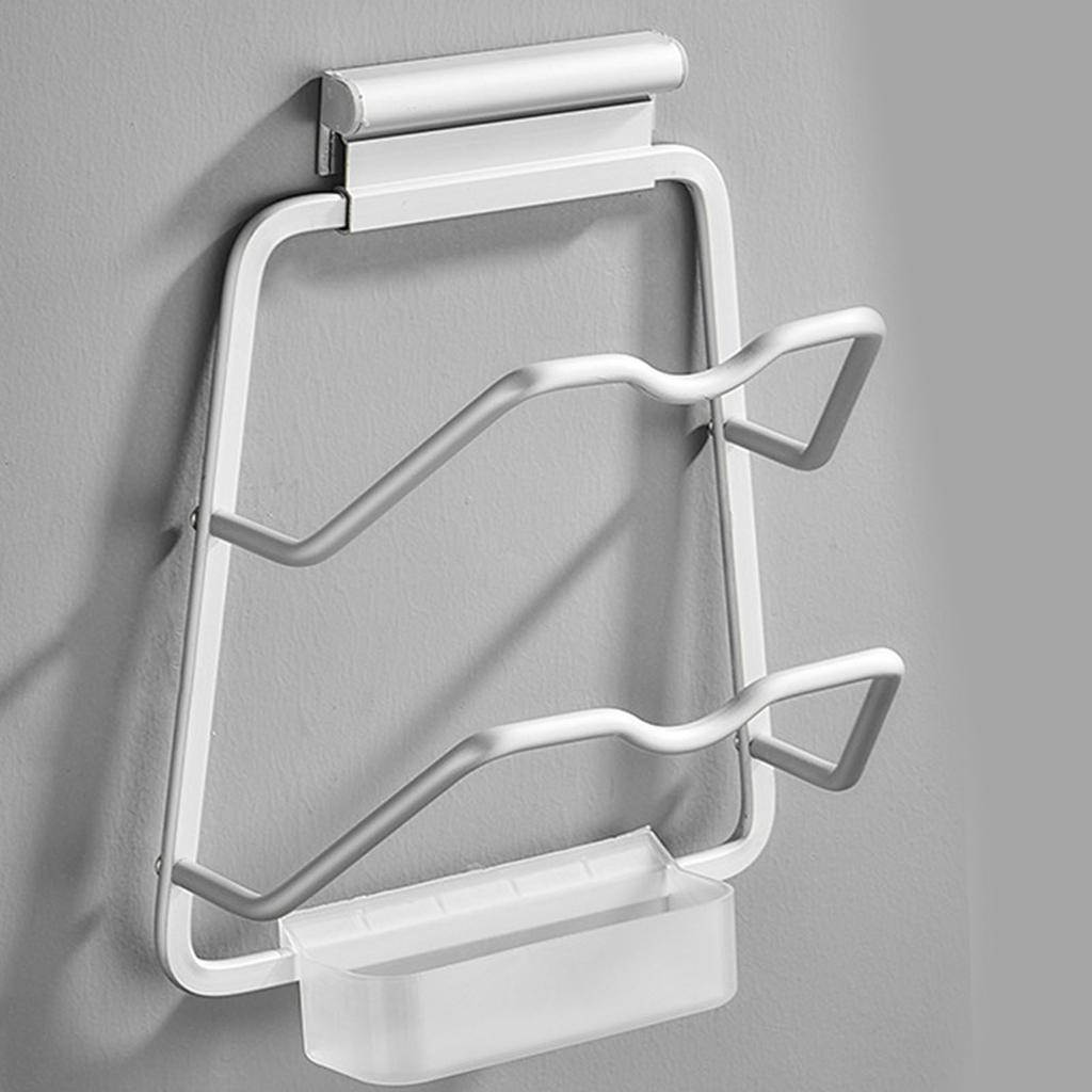 Pot Lid Holder Drilling Free Wall Mounted Space Saving Aluminium Hand Polishing Rustproof for