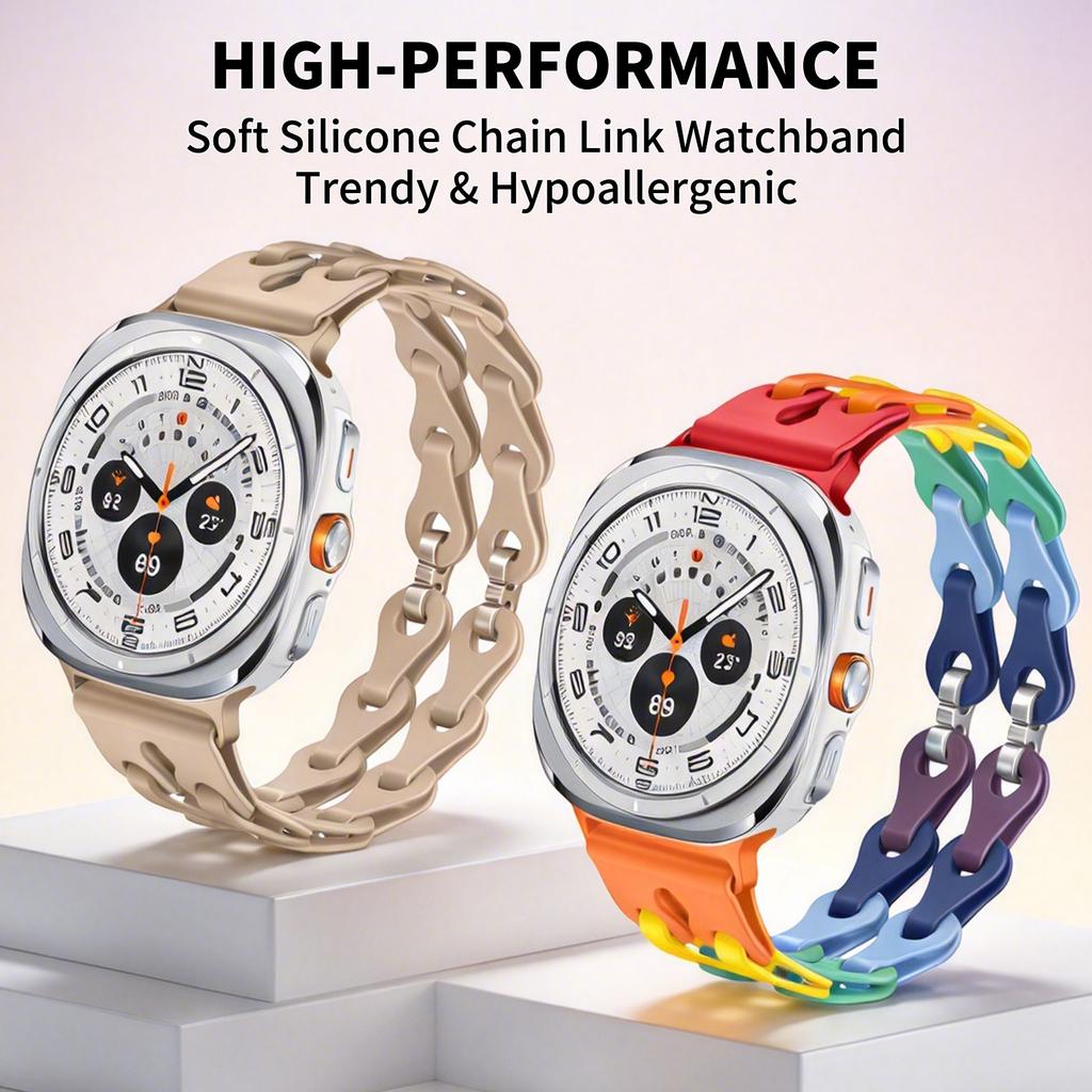 Elegante Cinturino a Maglie Morbido Silicone Sportivo Traspirante per Samsung Galaxy Watch Ultra 47mm 2025 Elegante Cinturino