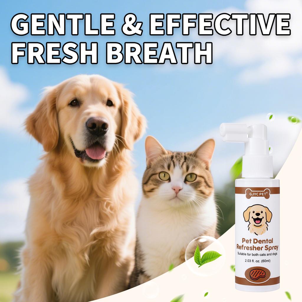 GJYC PET Beef Flavor Pet Oral Fresh Spray Cleanses Teeth Freshens Breath Removes Odors Dental Care For Dogs Cats