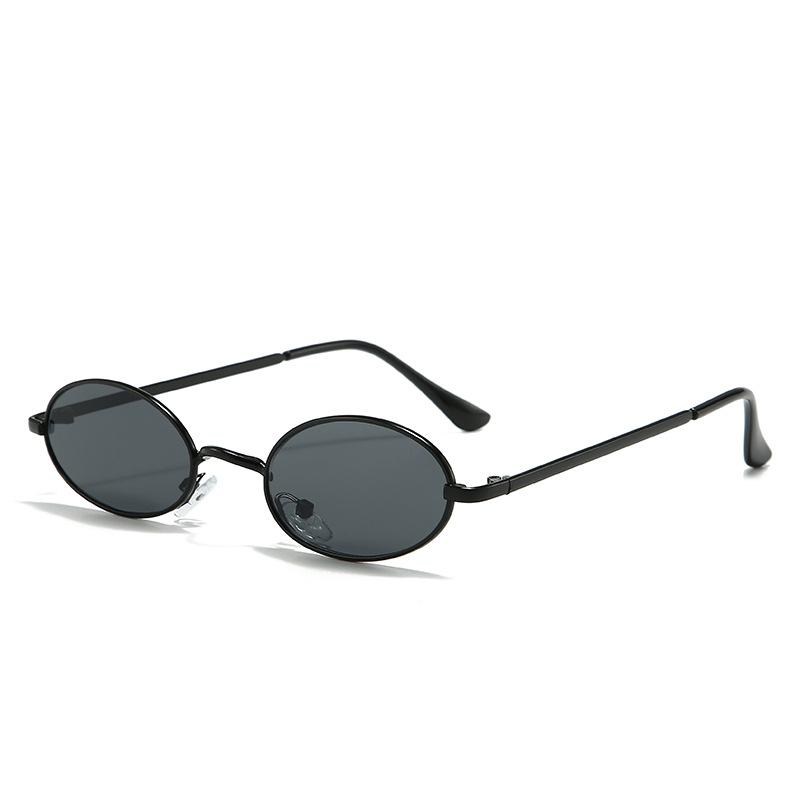 Retro Small Frame Oval Sunglasses Vintage Metal Colorful Shades Sun Glasses for Men Women Fashion Brand Design Female Eyeglasses