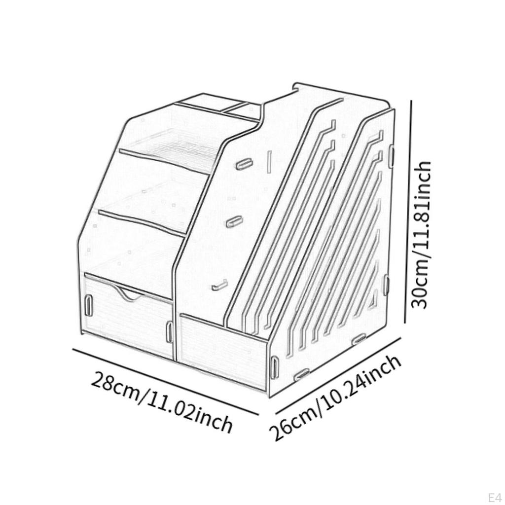 Organizer na biurko Stojak na dokumenty Artykuły biurowe Drewniany schowek do sypialni