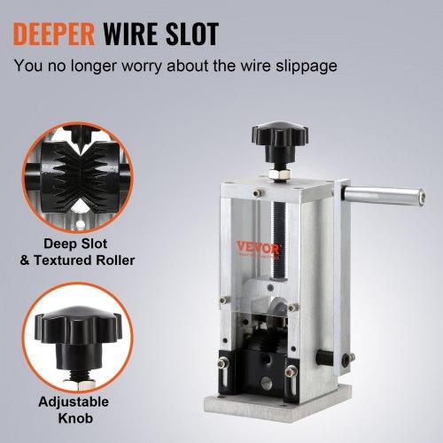 VEVOR Manual Wire Stripping Machine, 1.5 mm-30 mm Copper Stripper with Hand Crank or Drill Powered, Visible Stripping Depth Reference