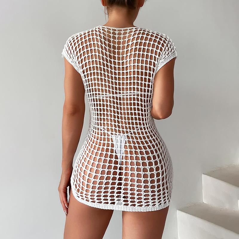 Swimsuit Exterior Matching Sexy Hollow Beach Dress Outfit Bikini Knitted Blouse