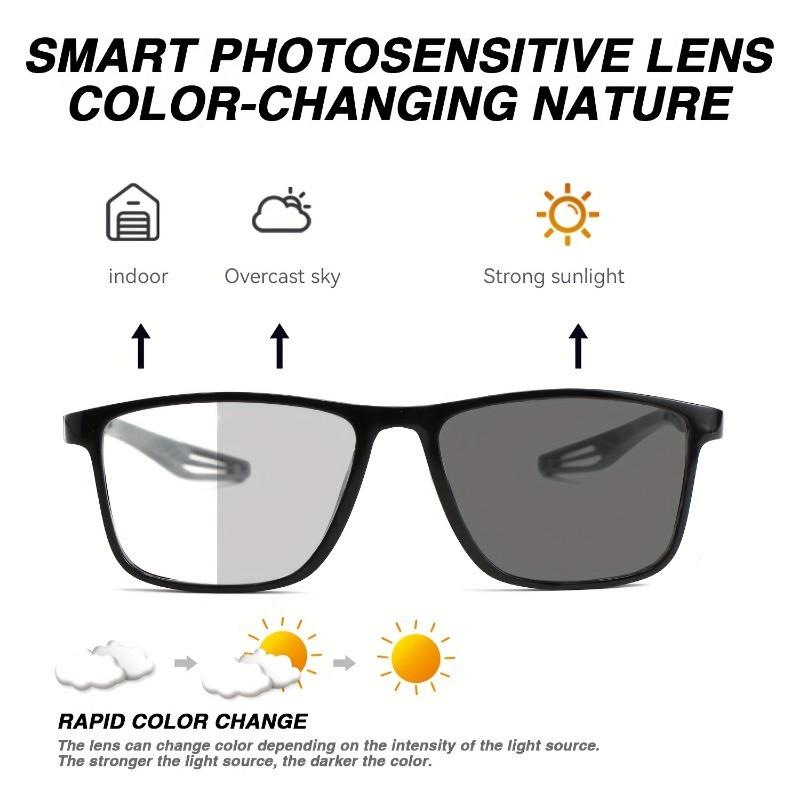 4pcs Comfortable Style Color Changing Reading Glasses Combination Pochromic  Men and Women'S Universal Style Color Changing