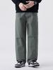 Men's Japanese Style Wide-Leg Casual Pants, Solid Color Straight-Leg, Versatile Cargo.