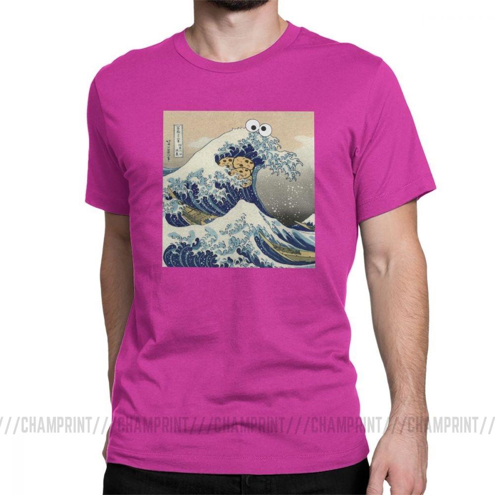 Fashion Cookie Monster T Shirt Harajuku Funny Japanese Cookie Clothes Great Wave Off Kanagawa T Shirt