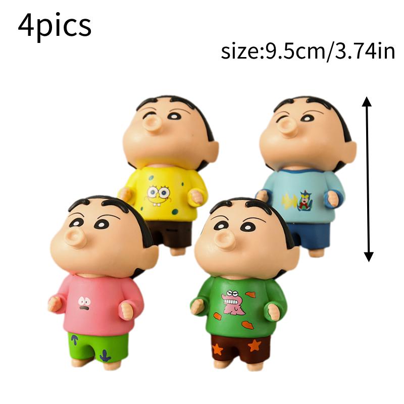 

Шин-чан 4 шт. ПВХ Модель Игрушка Кукла Аниме Периферия Мультяшное Украшение Подарок