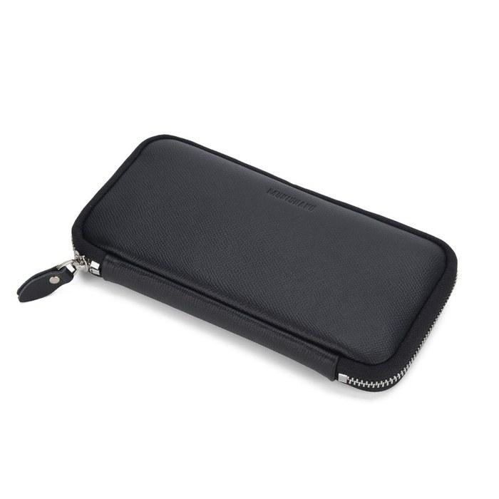 [Kawa] Pen Case Leather Pencil Box Black 21.5cm x 21.5mm x 2.5cm