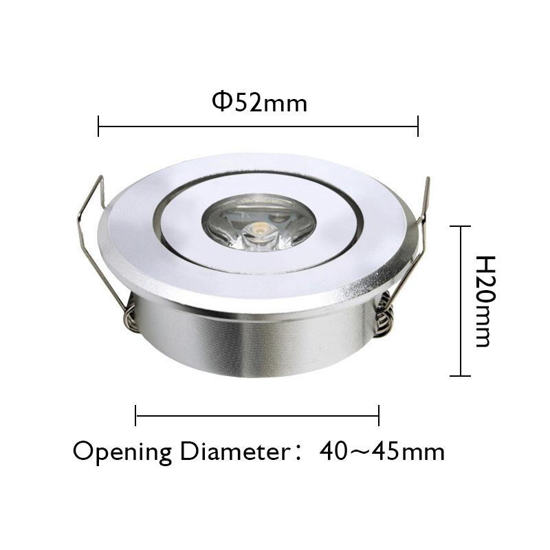 10ks LED Mini Downlight 3W 1W 85-265V Bodové světlo Stropní svítidlo Stmívatelné 110V 220V Embed Bílá Černá Stříbrná Včetně pohonu