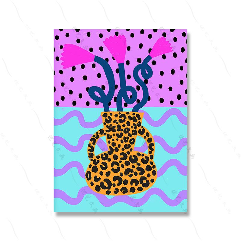 Abstrakte Vase Indoor Leinwand Malerei Kunst Wand Blumentopf Lustige Frau Bunte Blume Poster Bild Drucken Wohnzimmer Wohnkultur