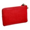 New COACH Corner Zip Cross Stitch Leather Wrist Bags Clutches Small Size Women's Red CF359-IMF8Q