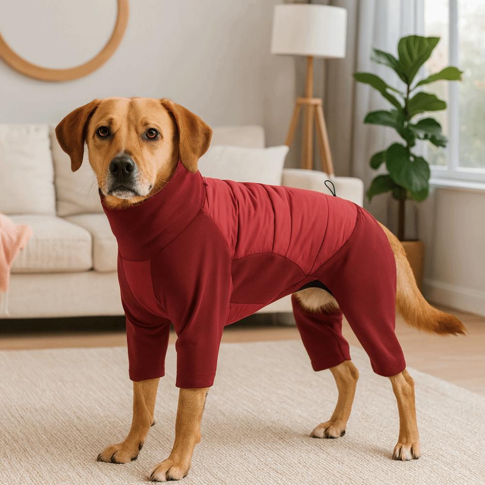 Windproof Winter Pet Jumpsuit High Collar Dog Soothing Clothes Dog Calming Wrap  Cold Weather