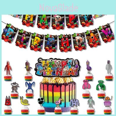 Garten Of Banban Birthday Party Decoration Set With Balloon Banner And Inserted Balloons