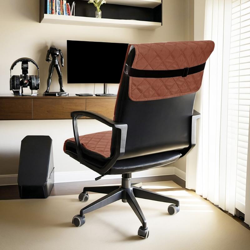 Ergonomic Office Chair Cover Checkered Pattern NonSlip Backing Waterproofs Fabric Sleeve for Comfortable Seating
