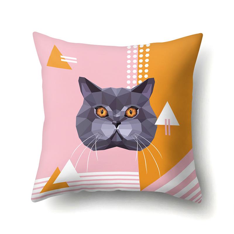 Polyester Pillowcase Cartoon Printed Animal Peach Leather Velvet Pillowcase Waist Cover Car Waist Cushion Cover