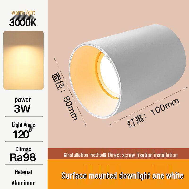 Compact Adjustable Angle LED Ceiling Spotlight for Bedrooms and Living Rooms