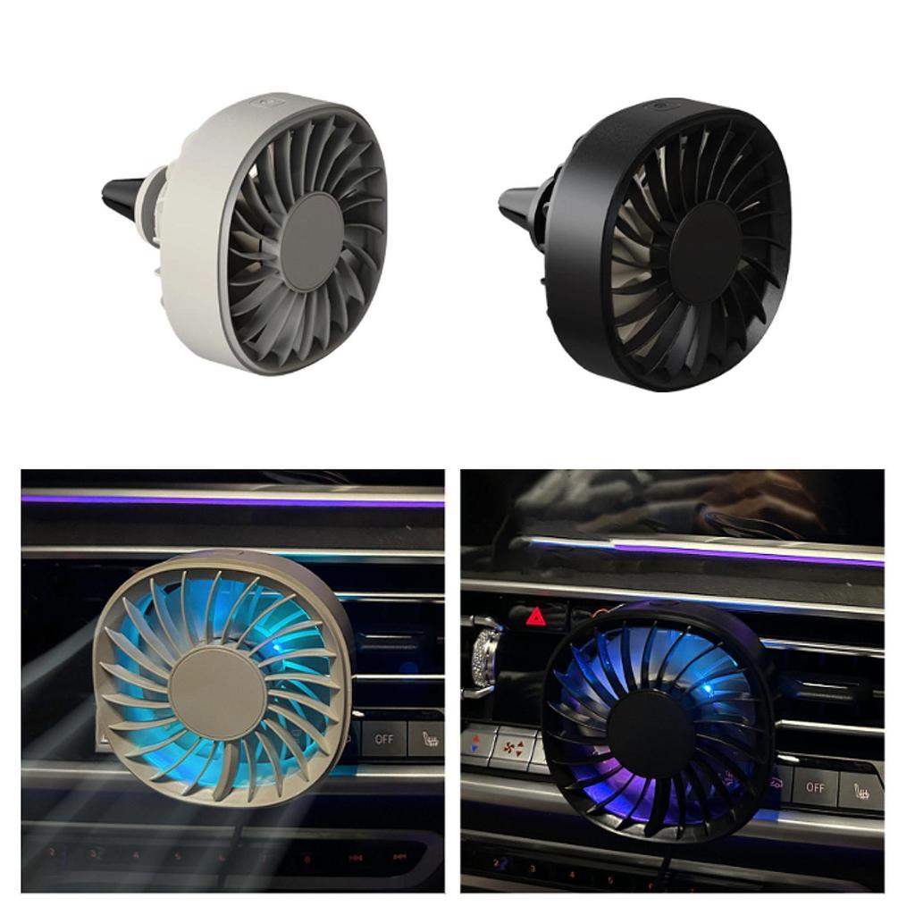 Car Vent Mini Fan Adjustable Speeds Clip on Multifunctional Compact Auto Air