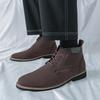 Fashion Brand Office Business Classic Retro Style Comfort Boots for Men SuedeLeather Shoes Outdoor New Casual Lace Up Social Ankle Boots