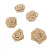 5Pcs Artificial Burlap Rose Flowers Light Brown 6Cm Decorative Roses for Wedding Christmas Party Home Garden Decoration Hessian