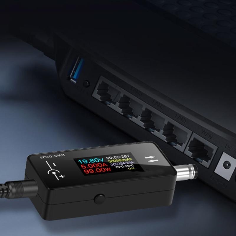 Voltage Ammeter Digital Tester for 5.5x2.5/2.1 Device 0.96inch TFT Color Display 4-30V 0-12A 5.5x2.5 Interface Tester