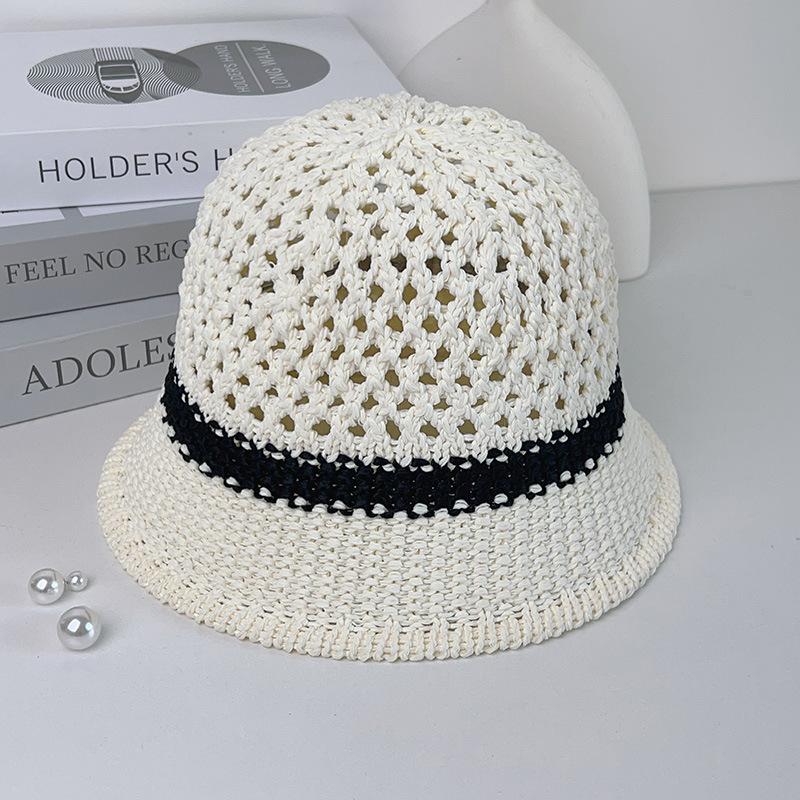 Grass Woven Hat Versatile for Women In Spring and Summer Hollowed Out Breathable Sunshade Basin Hat  Fisherman Hat