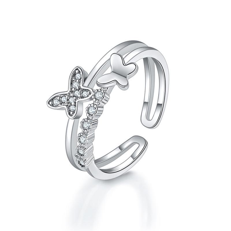 Original 925 Silver Ring High Quality Adjustable Opening AAA Zircon For Women Wedding Fine Fashion Jewelry Gift