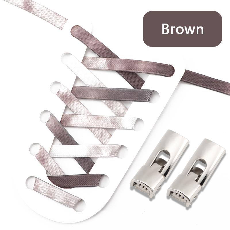 Rainbow Elastic Sneaker Laces Cross Buckle No Tie Shoelaces Adults Kids 8MM Wide Flats Rubber Running Shoelace Shoe Accessories