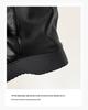Women's Knee-High Platform Boots with Thick Soles, Height-Increasing Ruched Design, Martin Style, Sizes 34-45.