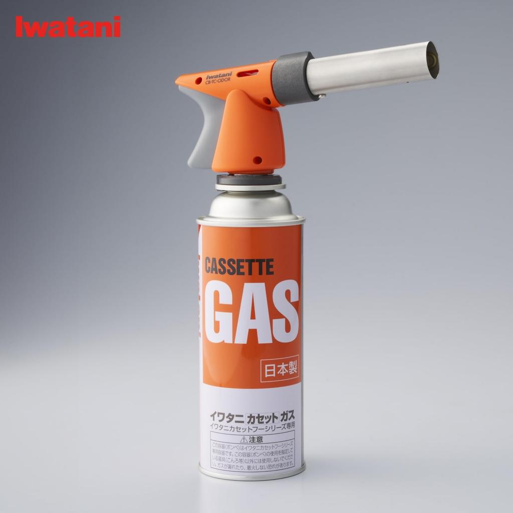 Iwatani Cassette Gas Outdoor Torch Burner II (CB-TC-ODORP) with one gas cartridge