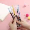 6 Stück Anime Demon Slayer Kimetsu No Yaiba Kamado Tanjirou Niedliche blaue Tinte neutral löschbarer Stift Kawaii Gelstift Kinder Briefpapier Geschenk
