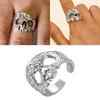 Mysterious Skeleton Mask Statement Ring Vintage Gothic Jewelry With Customizable Fit For Costume Enthusiasts