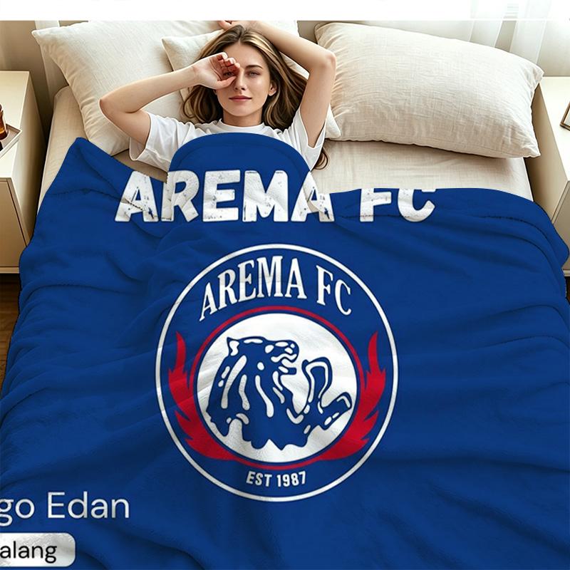 Arema FC Print Flannel Blanket High Quality Warm Comfortable Cover for All Seasons Perfect for Gifts Home Decor