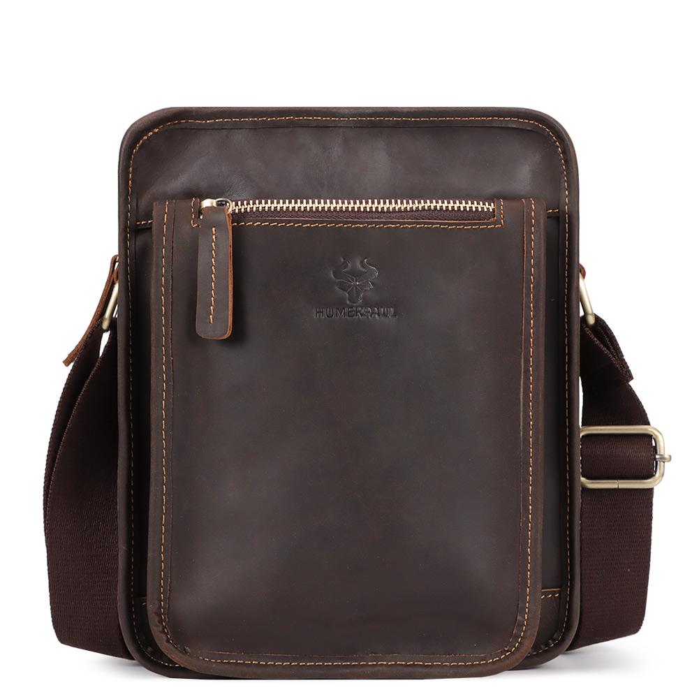 Humerpaul Leather Shoulder Bag Large Capacity Multi-function Travel Bag Sports Bag