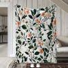 1pc Vintage Floral Leaf Print Blanket - Polyester fabric, machine washable, suitable for sofa, bed, car, office and camping